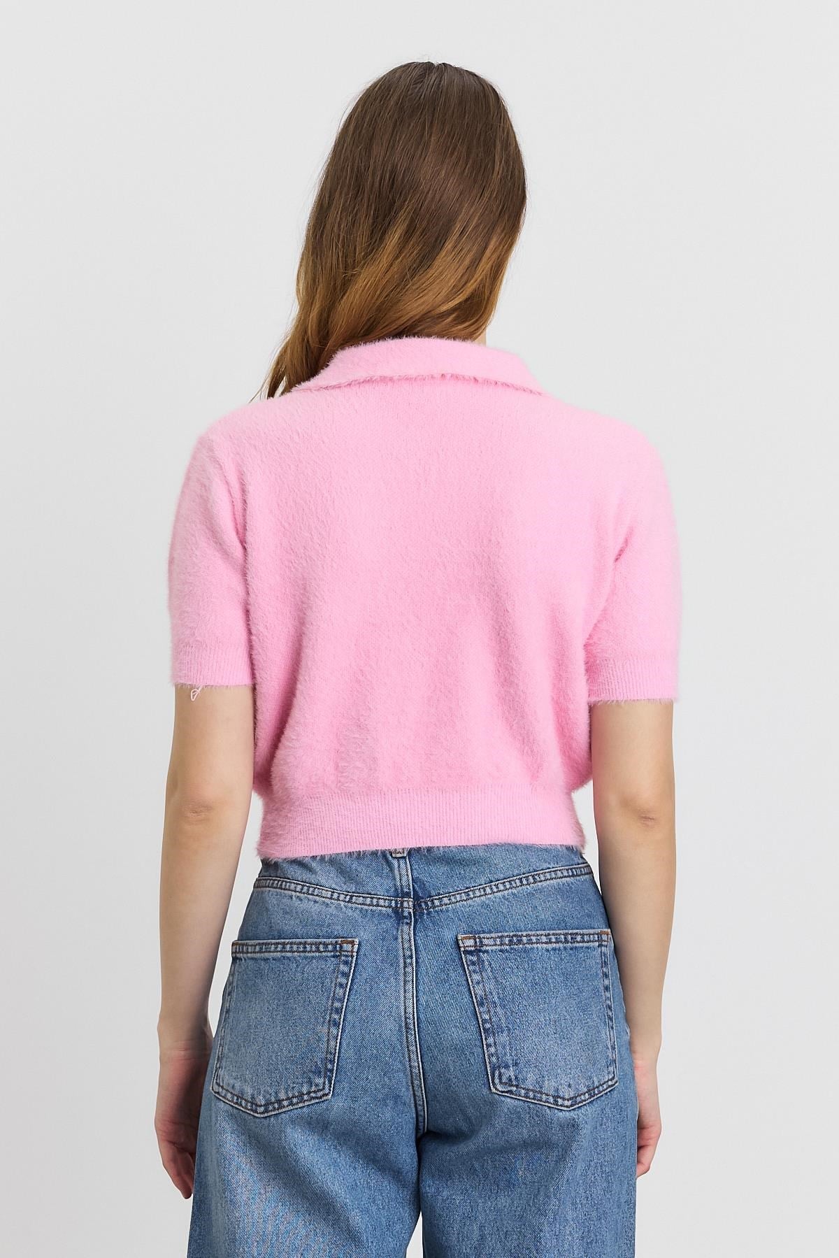 Pembe İnci Detay Yumoş Kazak 6625