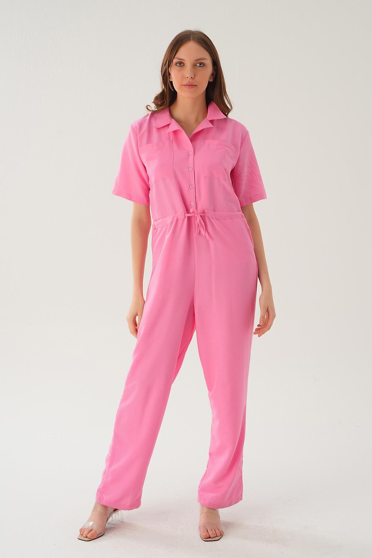Pembe Kendinden Kemerli Tulum 4057