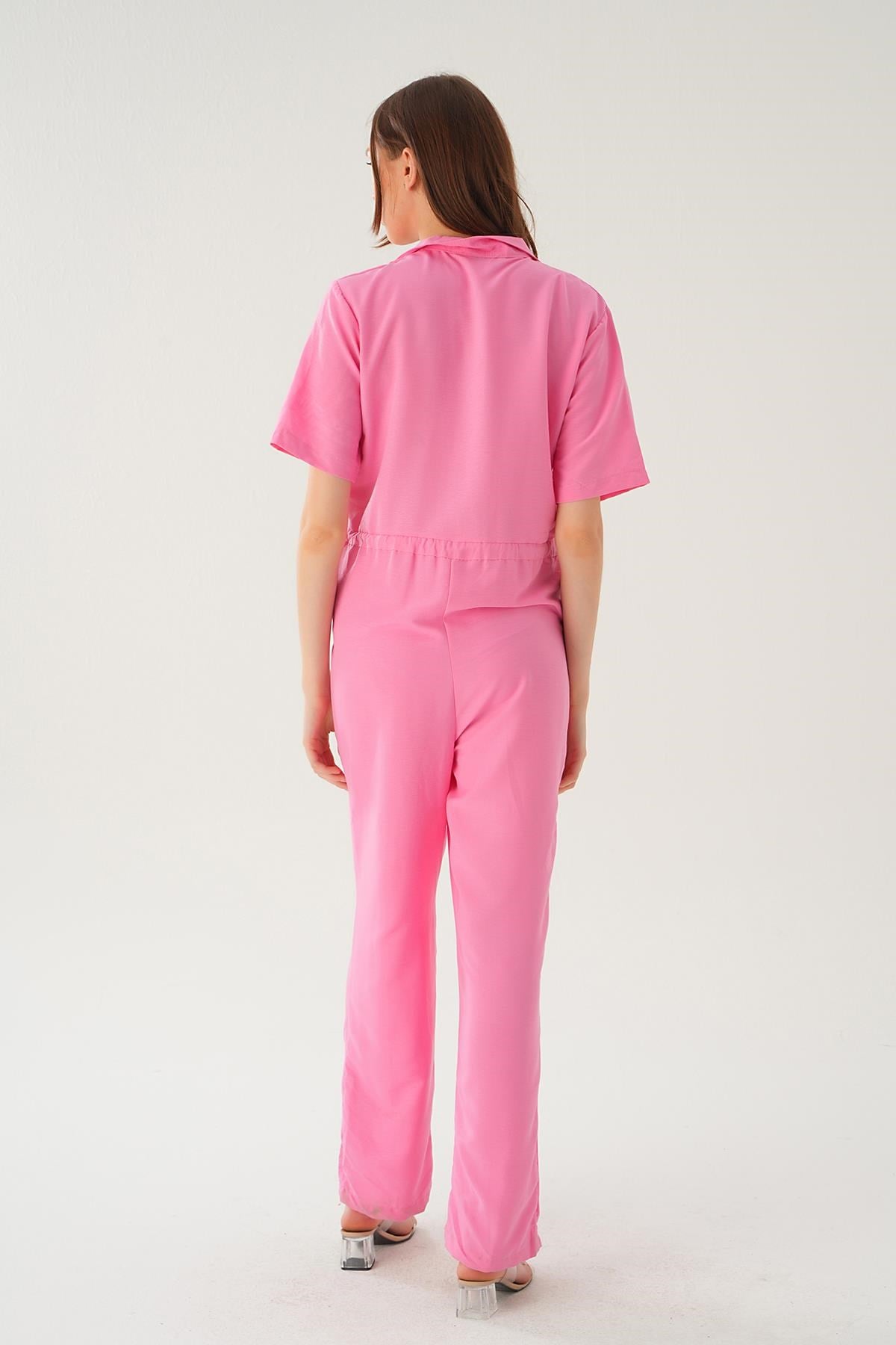 Pembe Kendinden Kemerli Tulum 4057