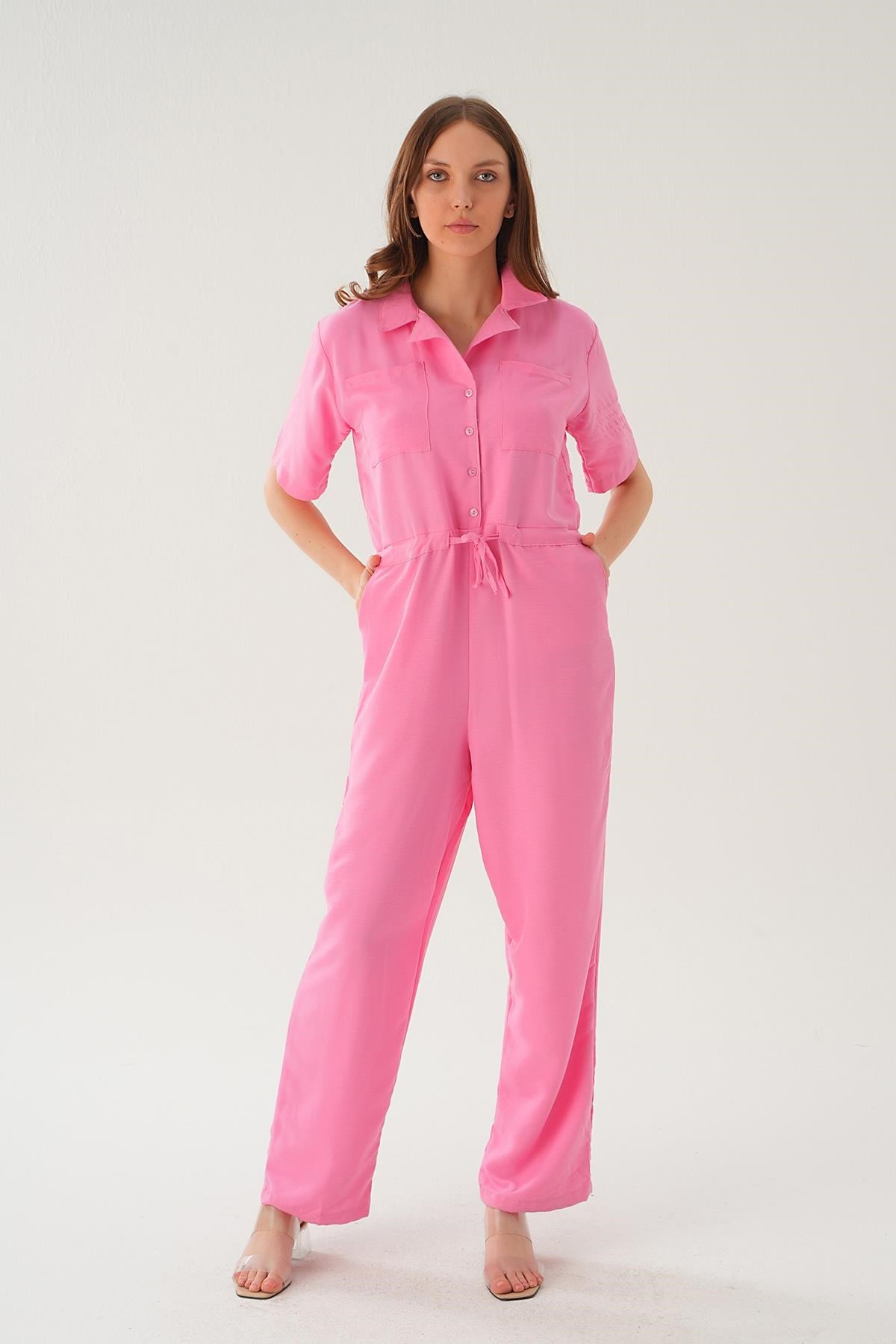 Pembe Kendinden Kemerli Tulum 4057