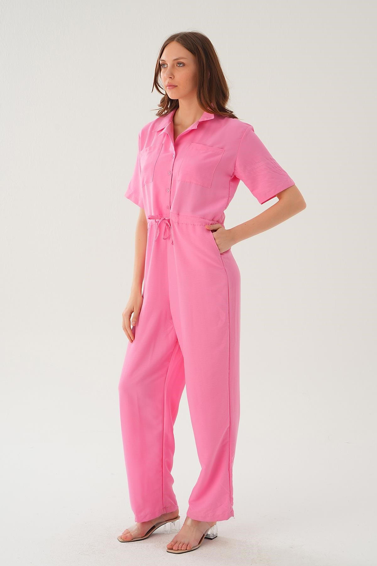 Pembe Kendinden Kemerli Tulum 4057