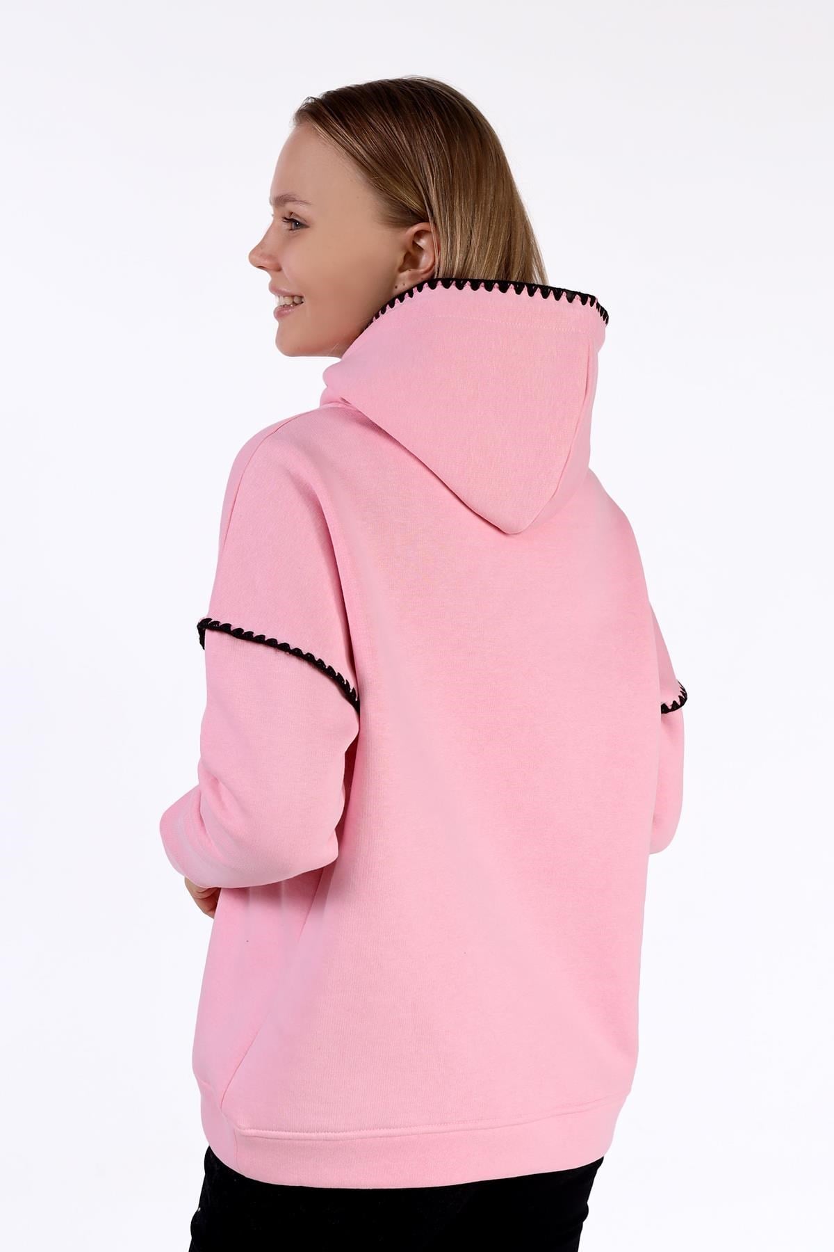 Pembe Kroşat Detay Sweat 9143M