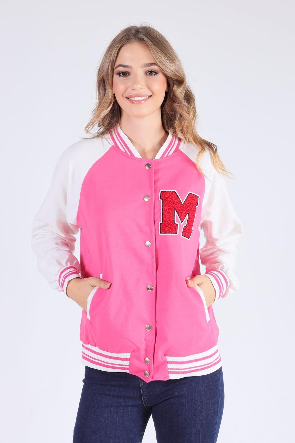 Pembe M Baskı Kolej Ceket 8831