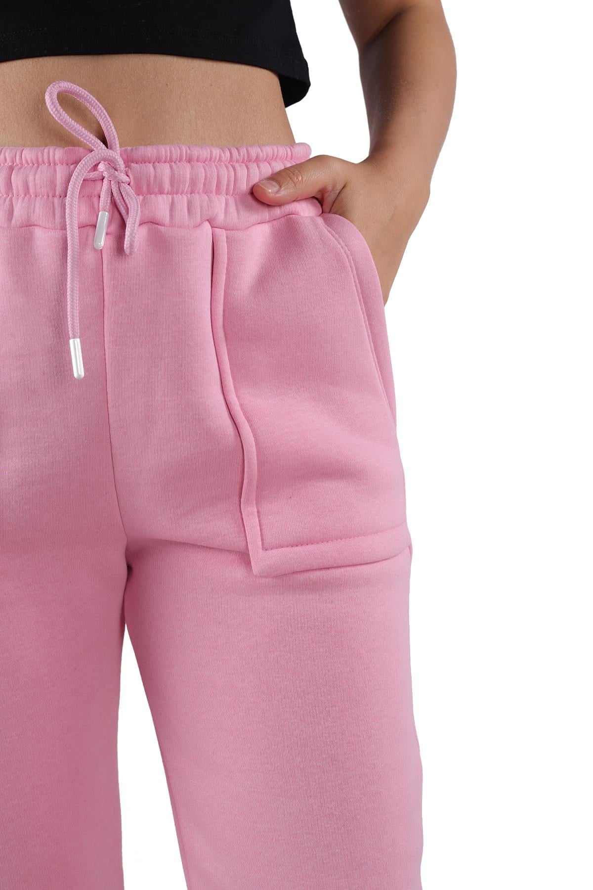 Pembe Paça Fermuar Detay Eşofman 9146M