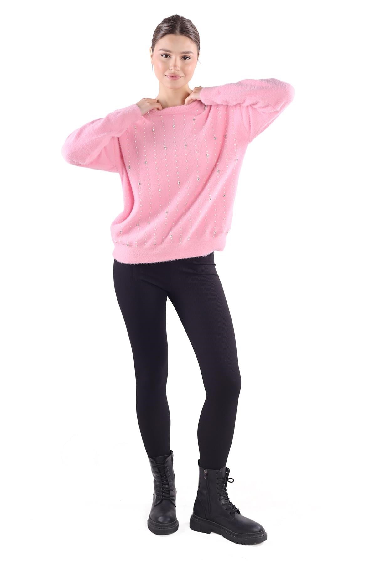 Pembe Taş Detay Sakallı Kazak 24266