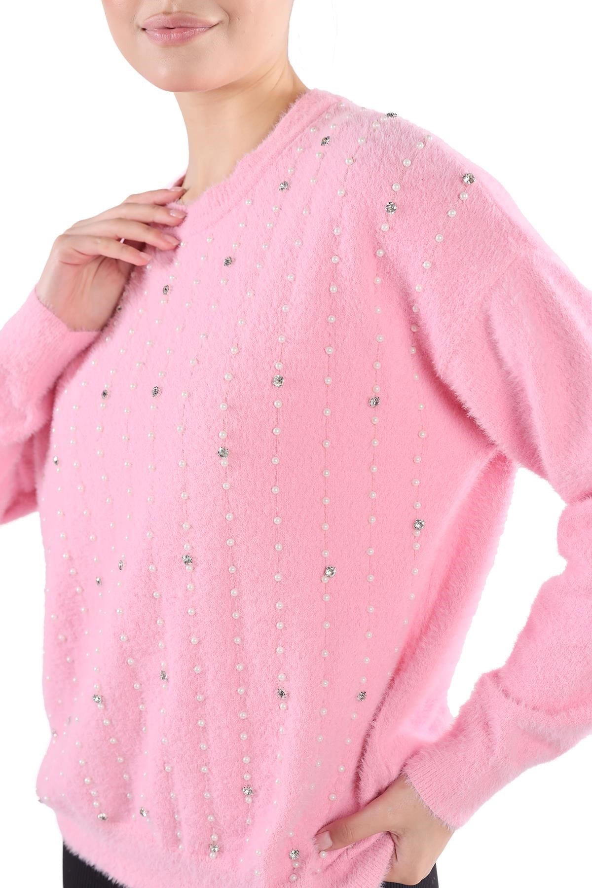 Pembe Taş Detay Sakallı Kazak 24266