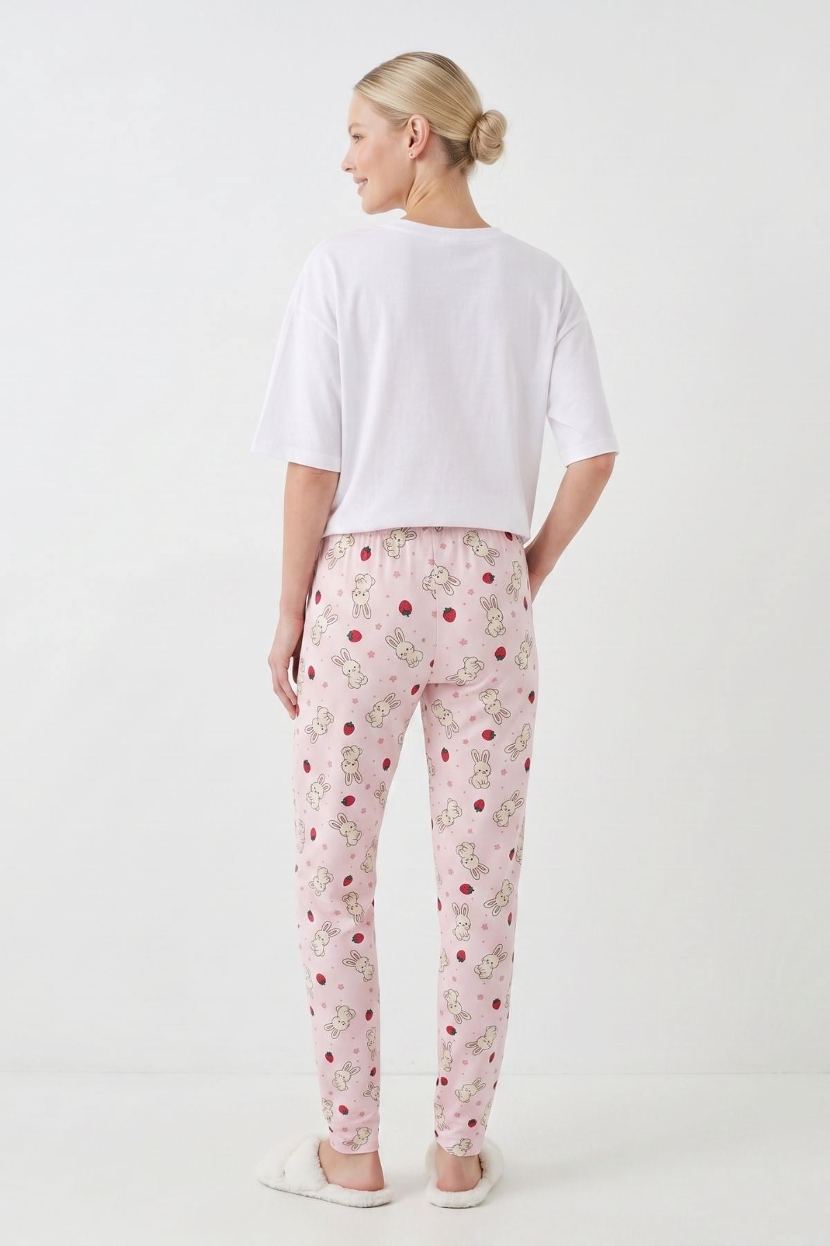 Pembe Tavşan Desen Pijama 6453