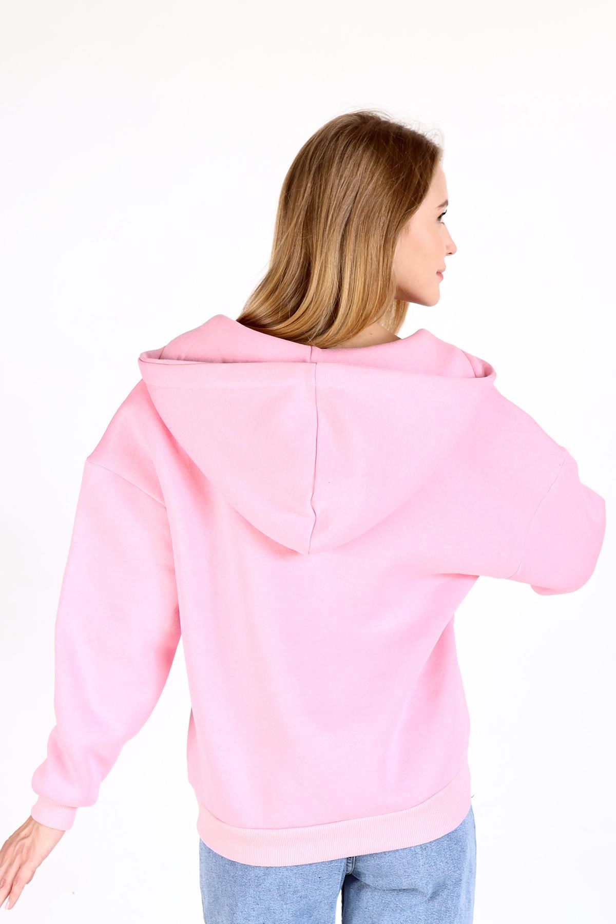 Pembe Yaka Kuşgözü Detay Sweat 9145M