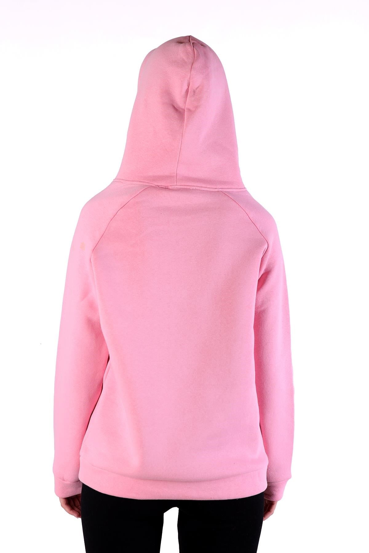 Pembe Yarım Fermuar Detay Cepli Sweat 9140M