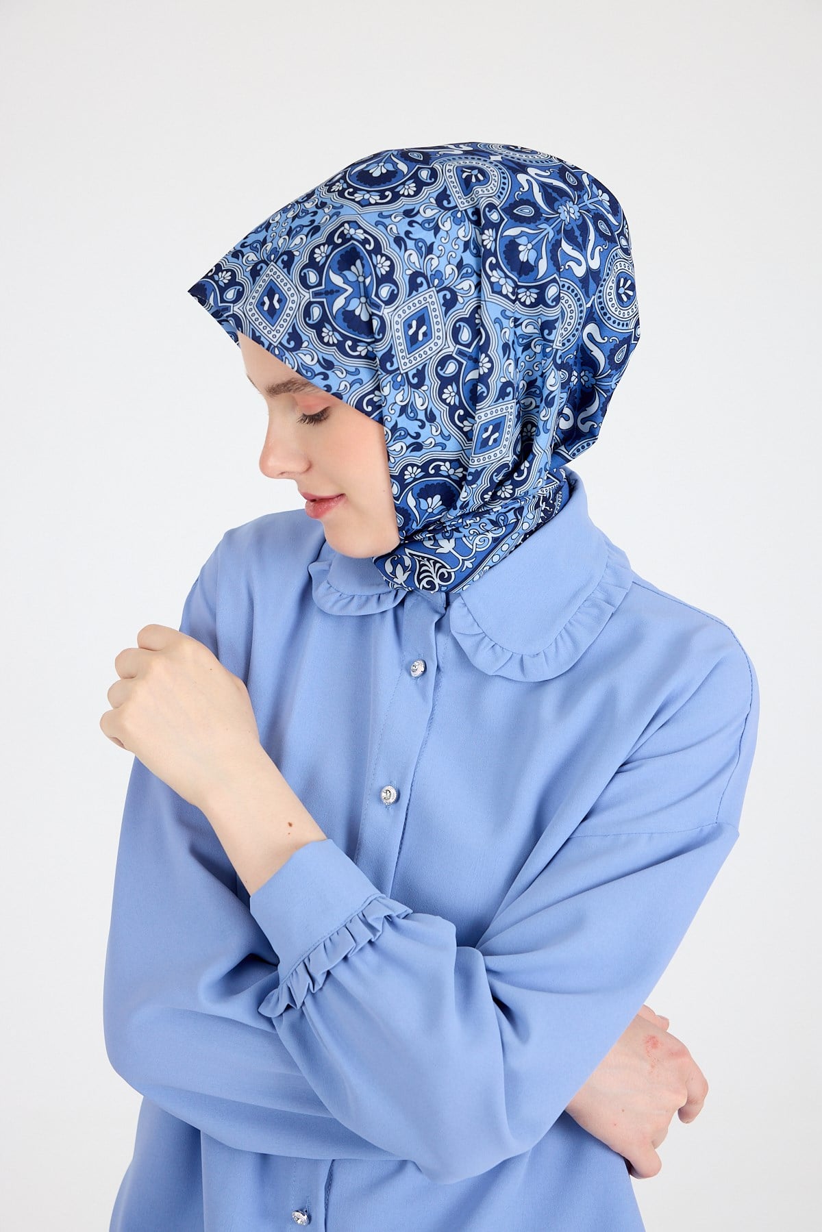 Saks Etnik Desenli Eşarp 3013