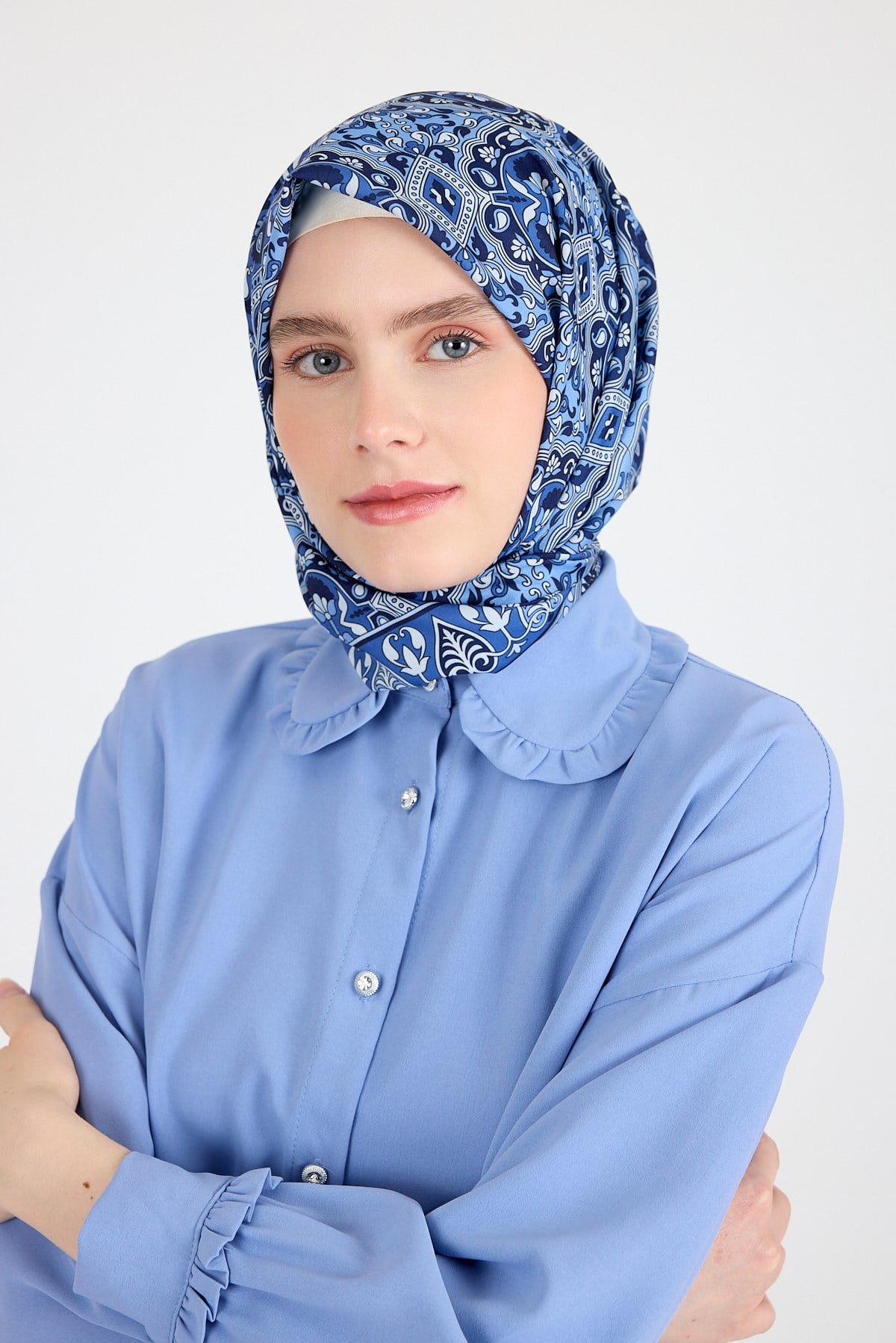 Saks Etnik Desenli Eşarp 3013