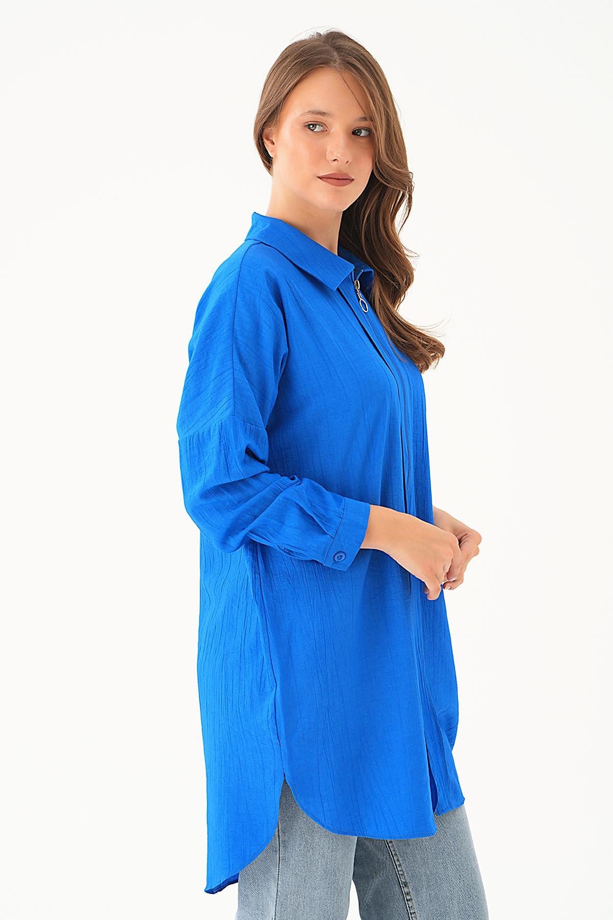 Saks Fermuar Detay Tunik 4139A