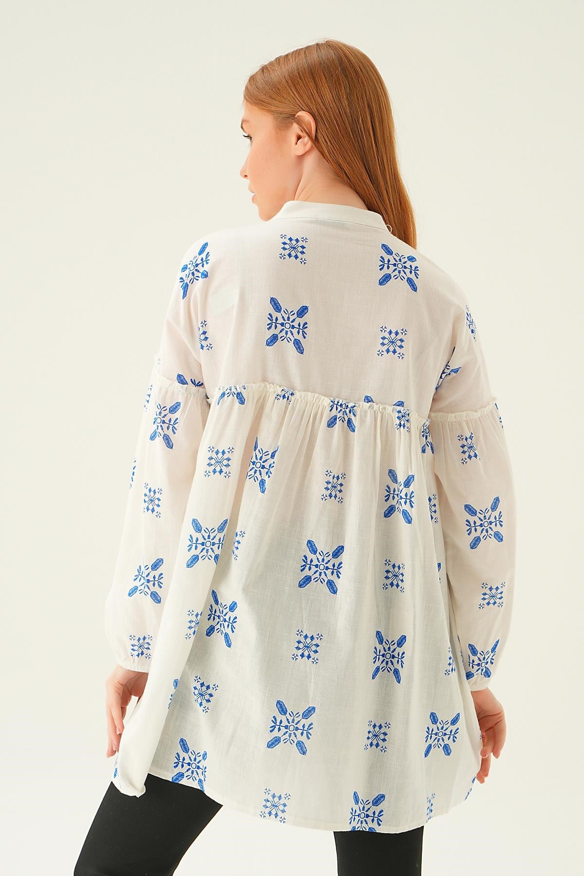 Saks Hakim Yaka Desenli Tunik 6853A