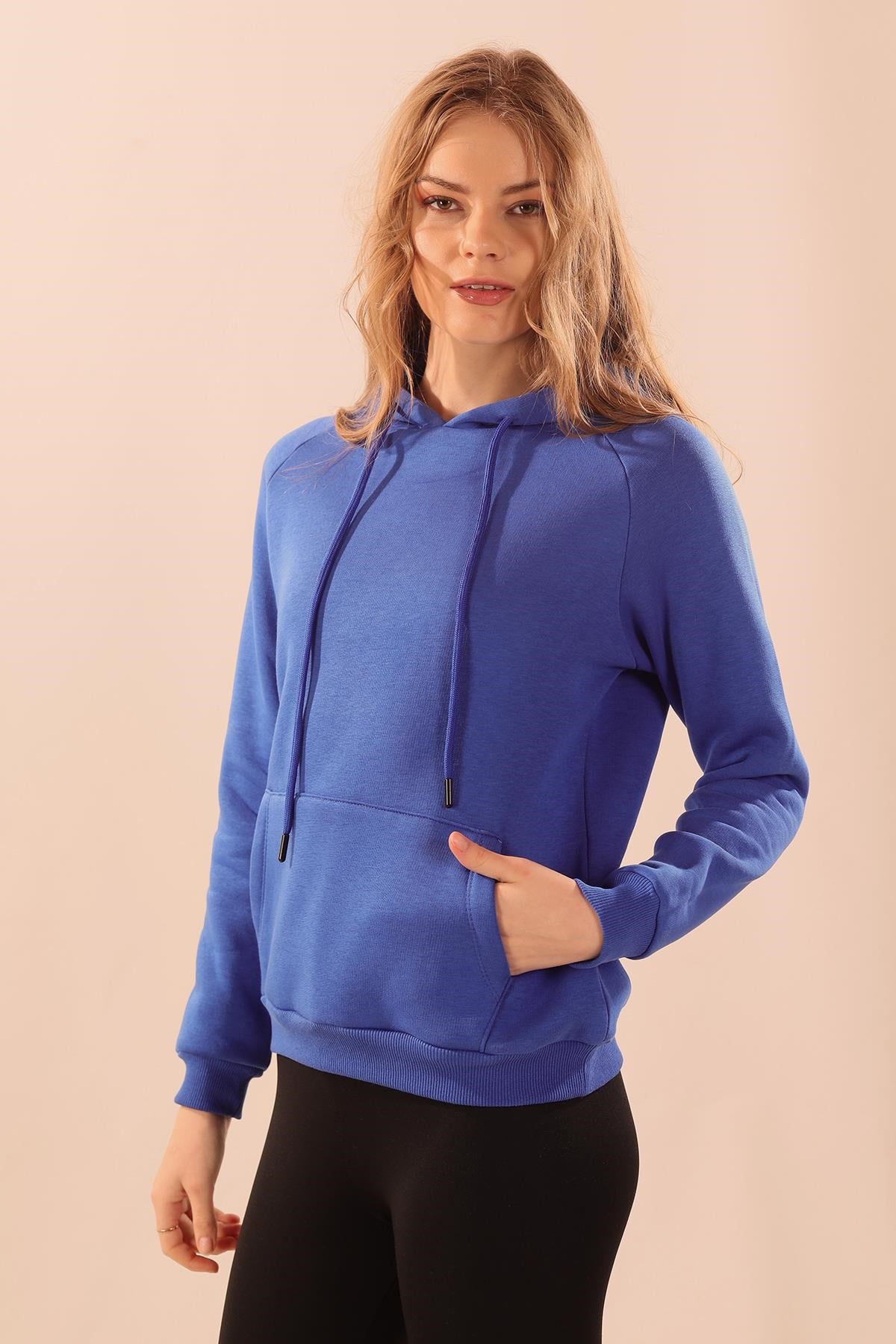 Saks Kapüşonlu Cep Detay Sweat 9018M
