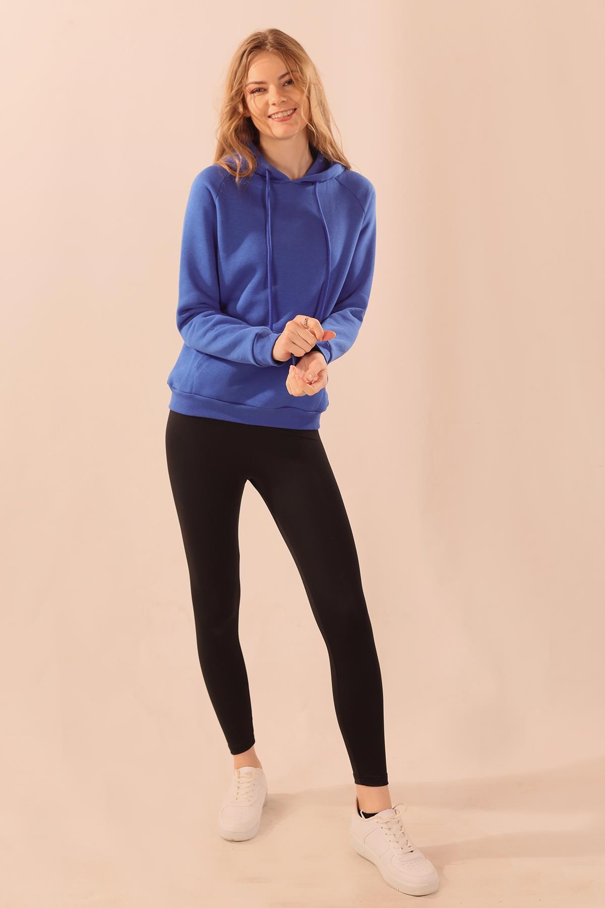 Saks Kapüşonlu Cep Detay Sweat 9018M
