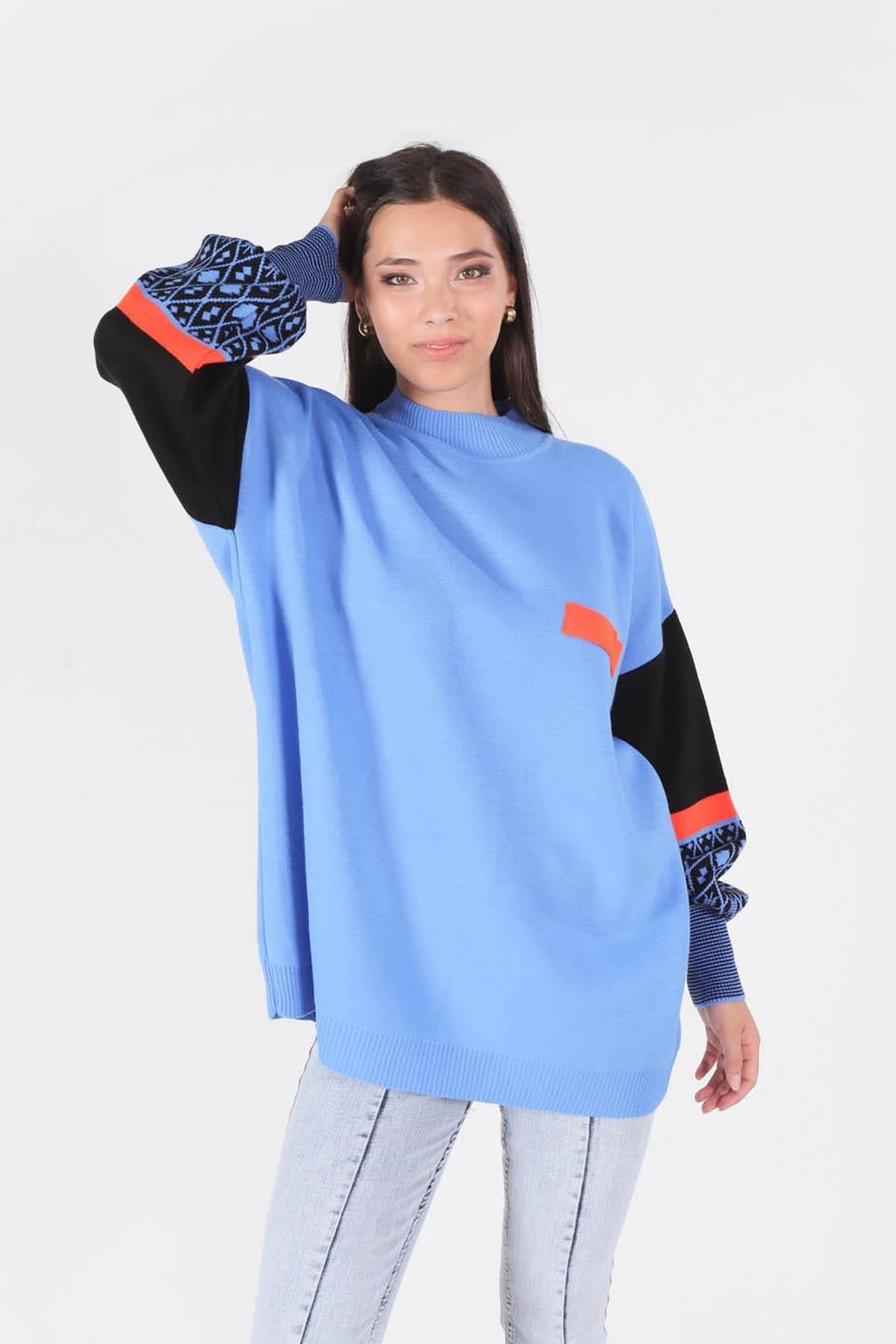 Saks Kol Desenli Kazak 2266