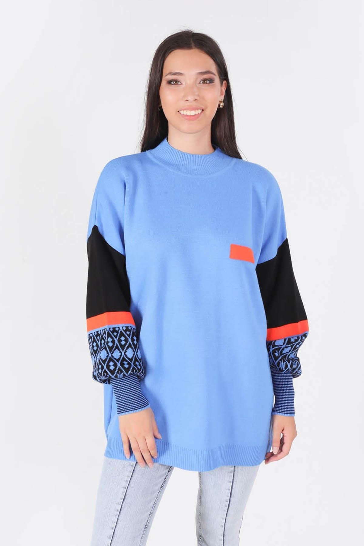 Saks Kol Desenli Kazak 2266