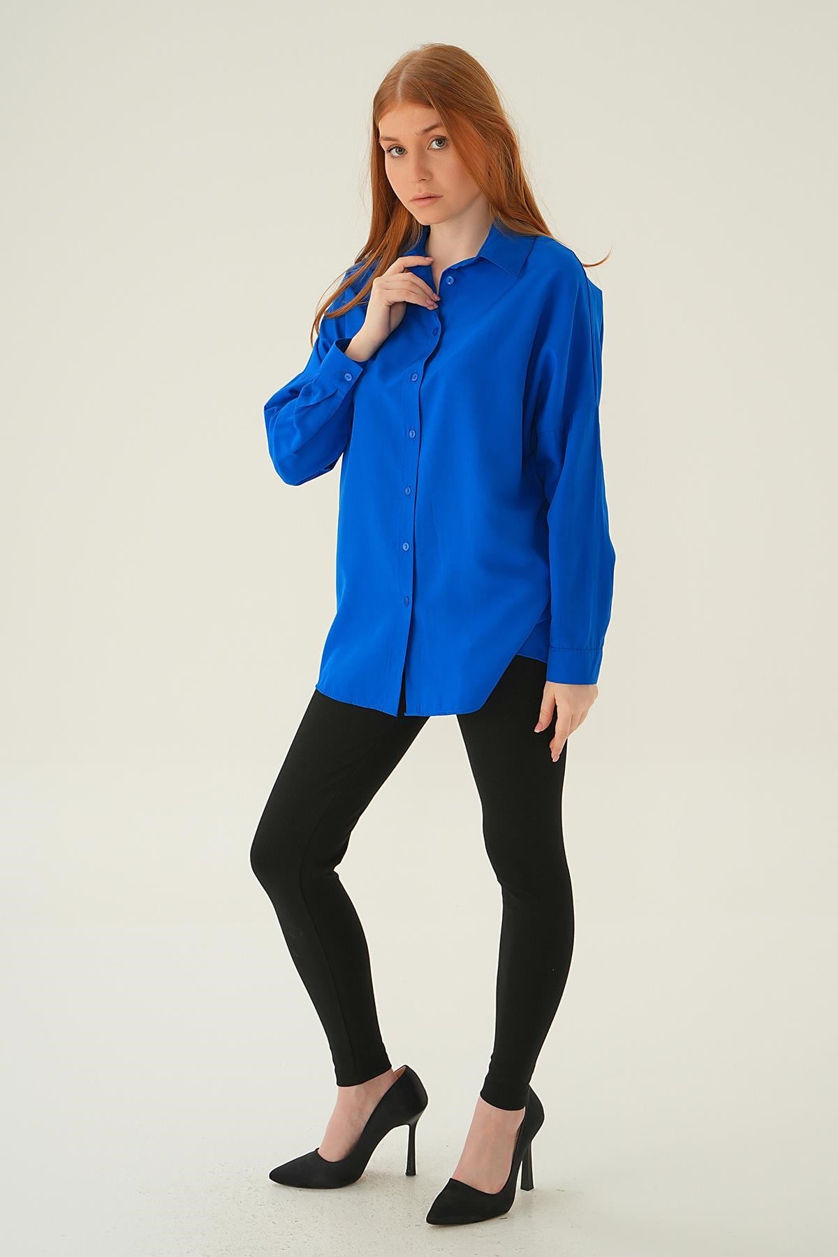 Saks Relaxed Fit Rahat Kesim Basic Gömlek - 6621A