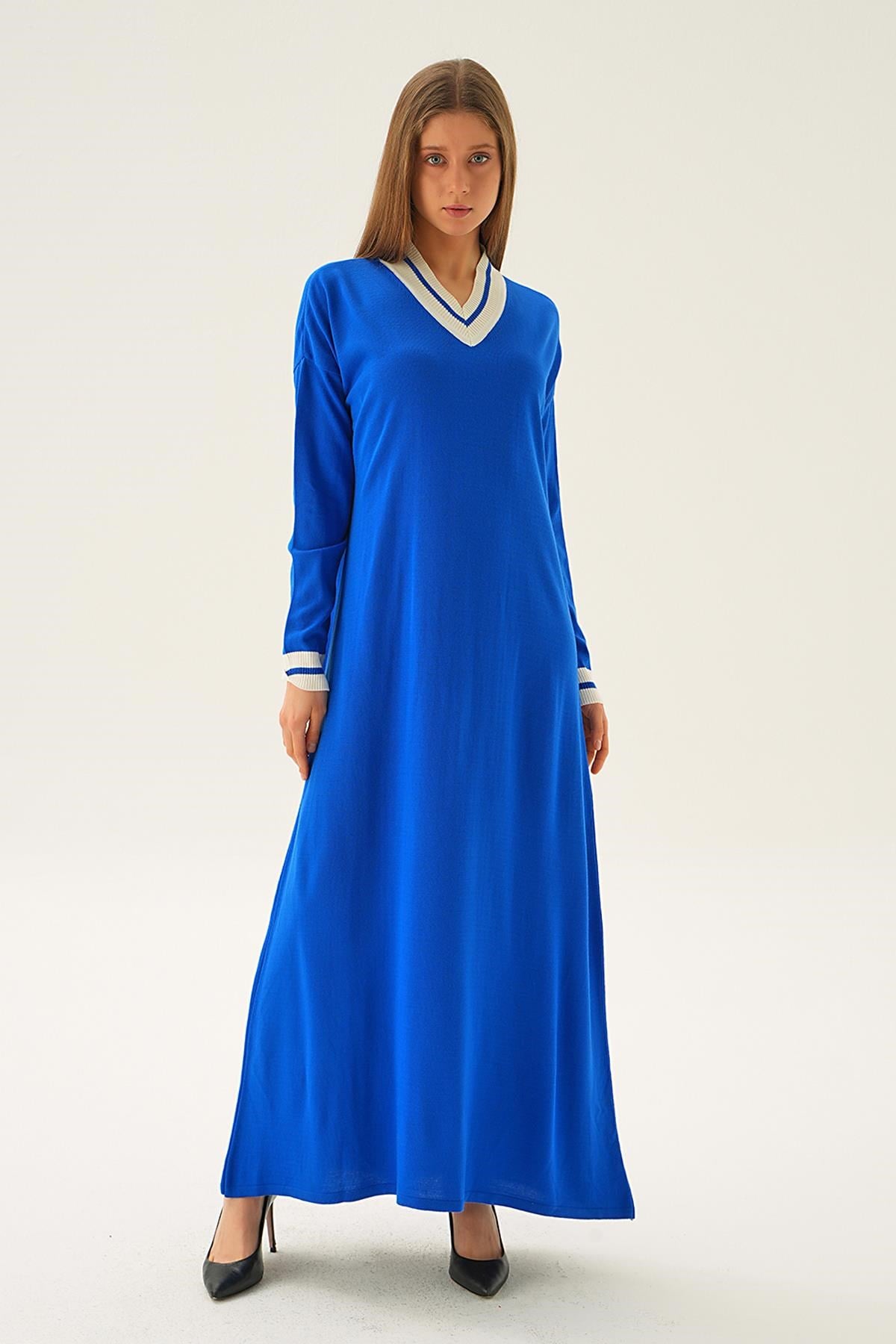 Saks Ribana Detay Triko Elbise 4320