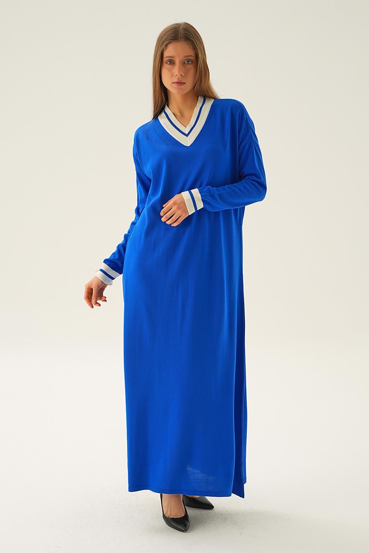 Saks Ribana Detay Triko Elbise 4320