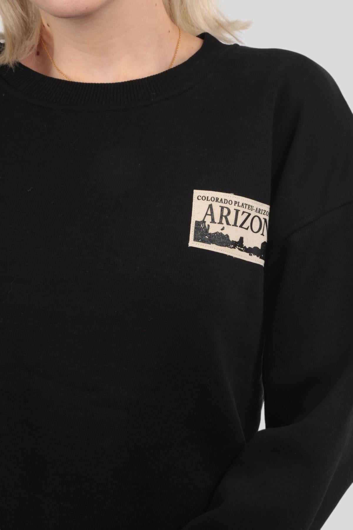Siyah Arızona Arma Detay Sweat 3592