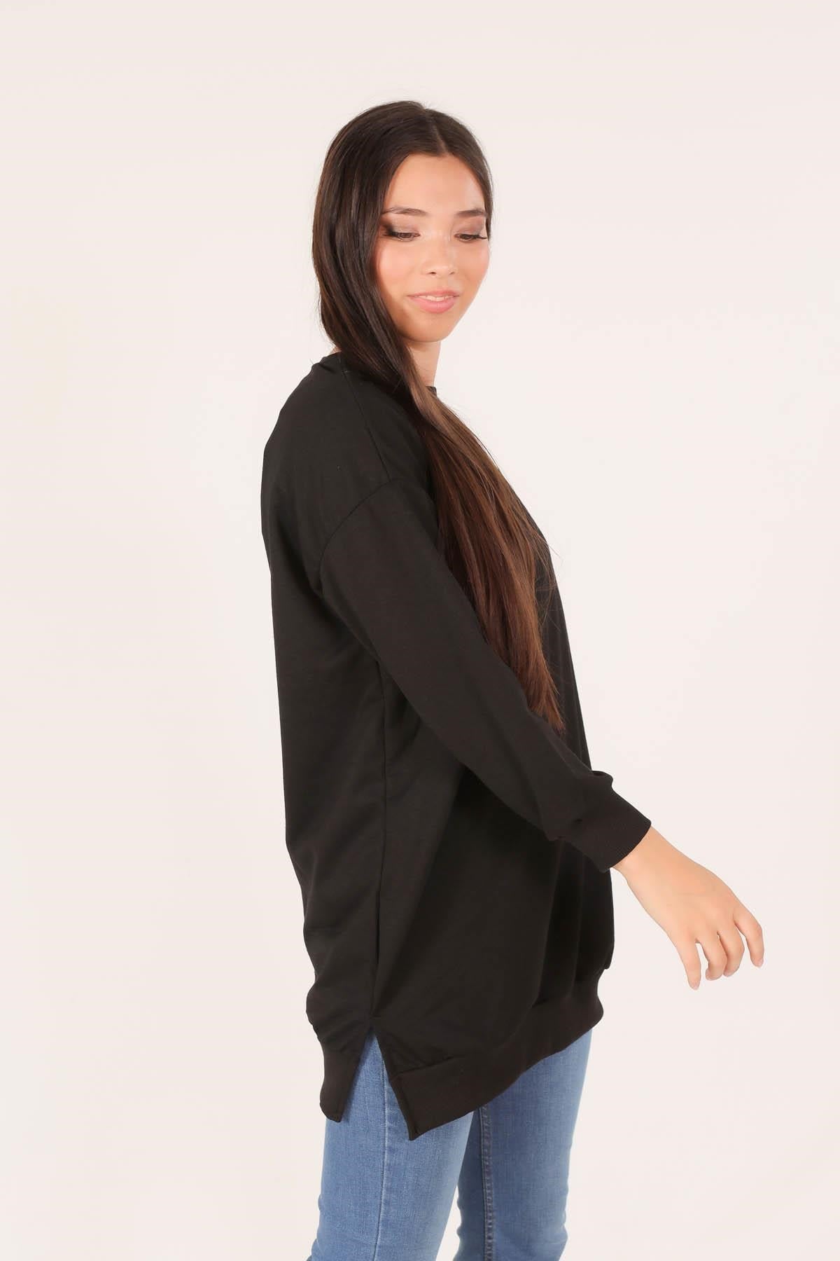 Siyah Arma Detaylı Sweat 1418