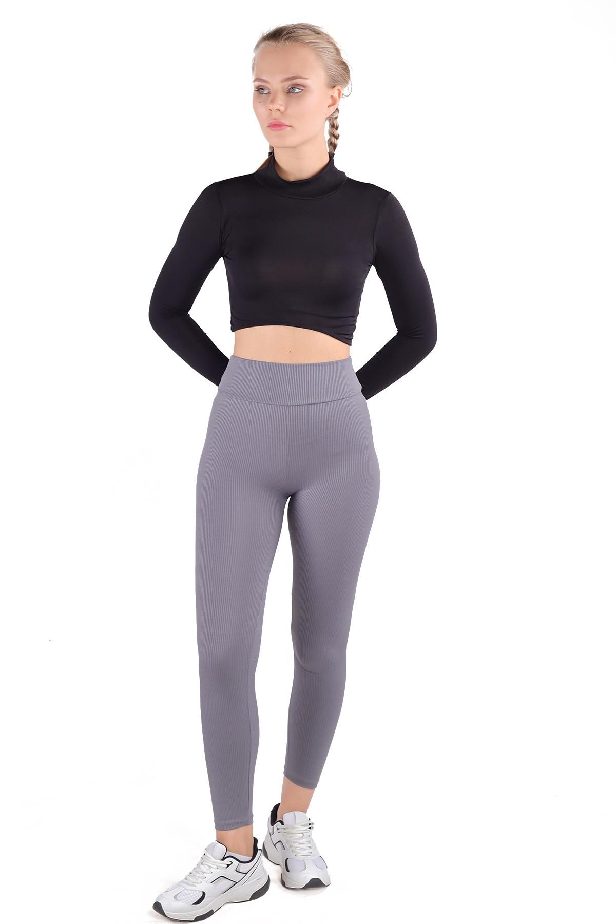 Siyah Balıkçı Yaka Crop Bluz 222
