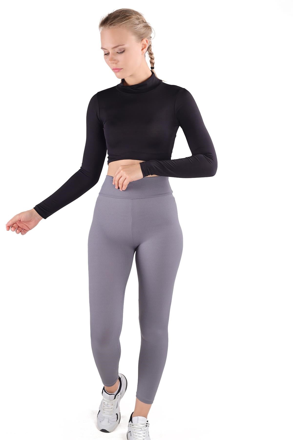 Siyah Balıkçı Yaka Crop Bluz 222