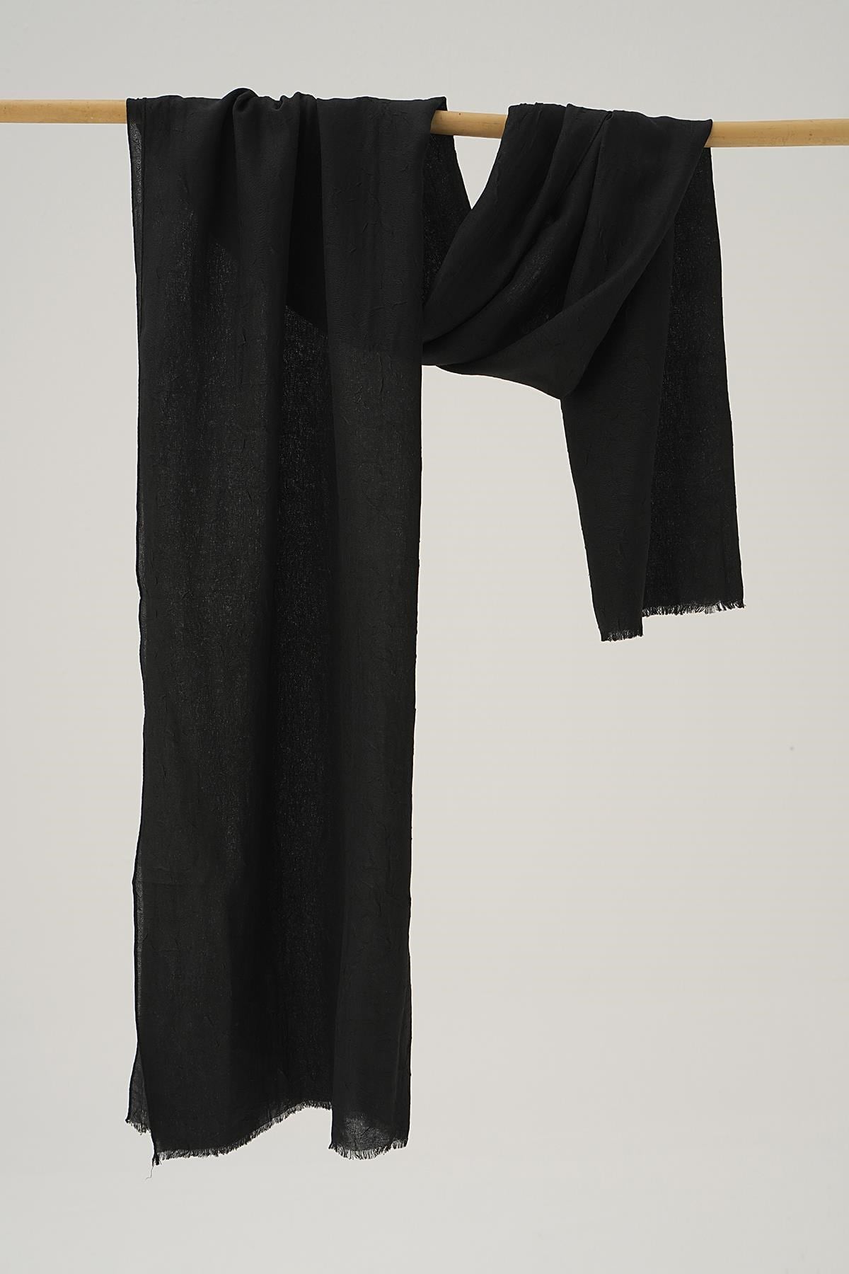 Siyah Bambu Kraş Şal 5675