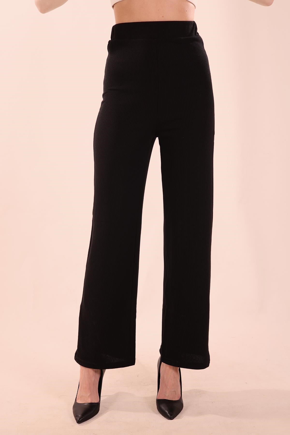Siyah Bel Lastikli Pantolon 6855A