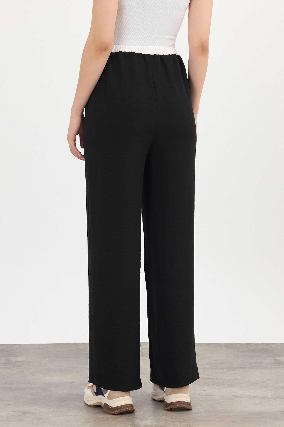 Siyah Bol Paça Pantolon 4327A