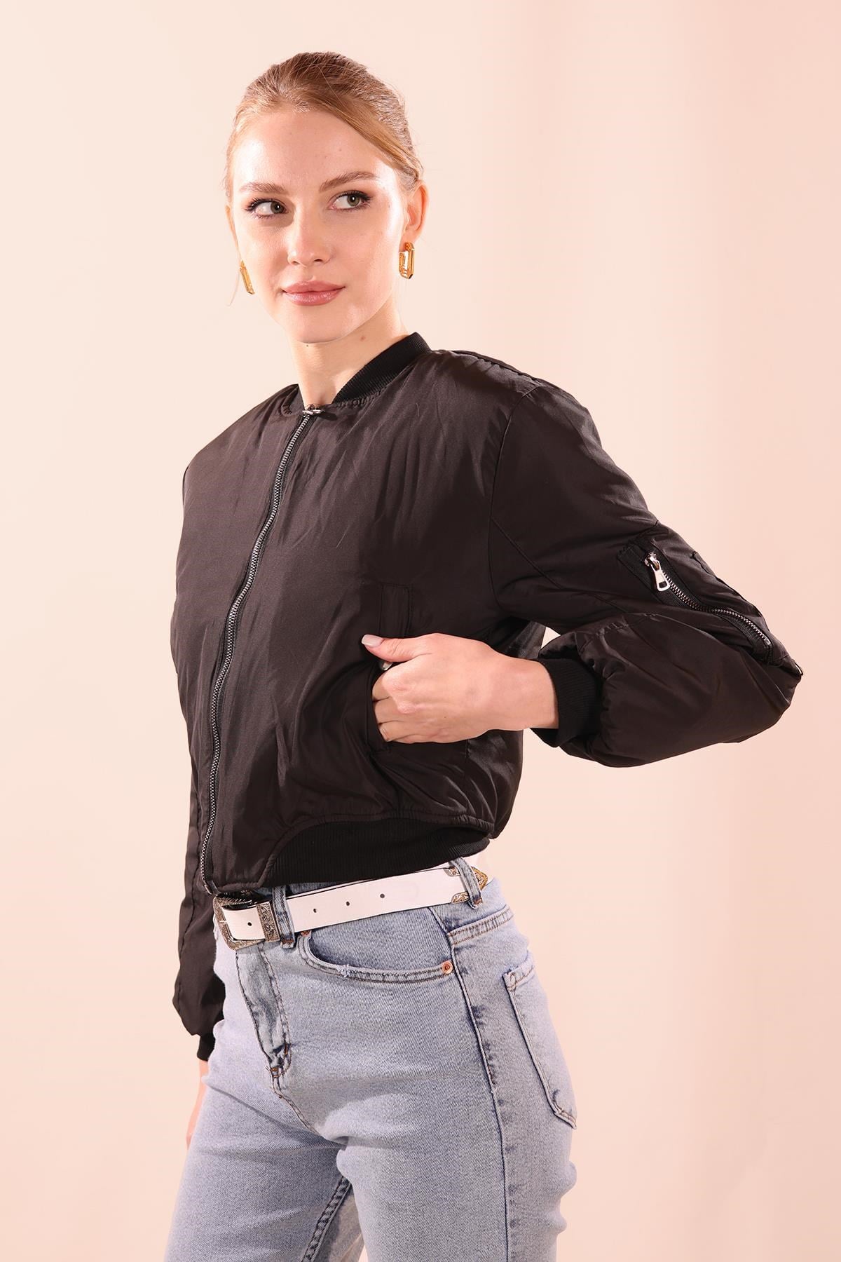 Siyah Bomber Mont 2200