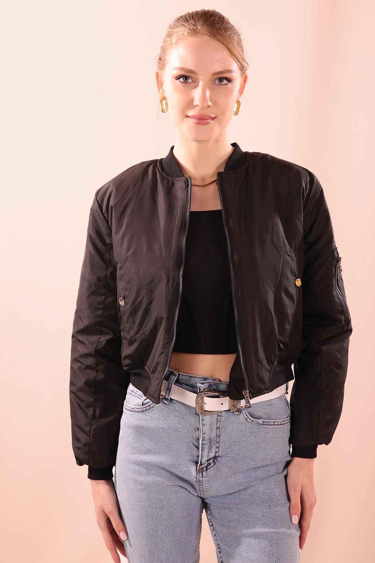 Siyah Bomber Mont 2200