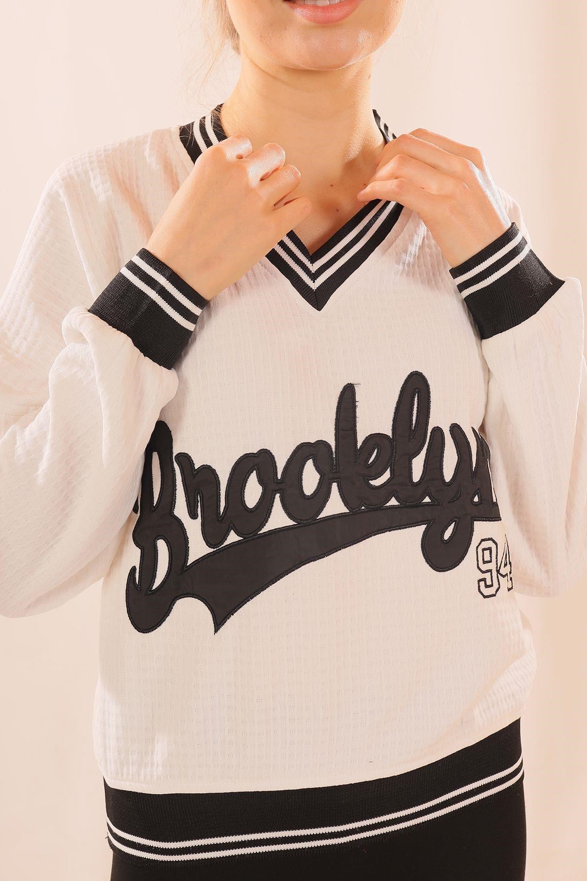 Siyah Brooklyn Baskı Sweat 71399
