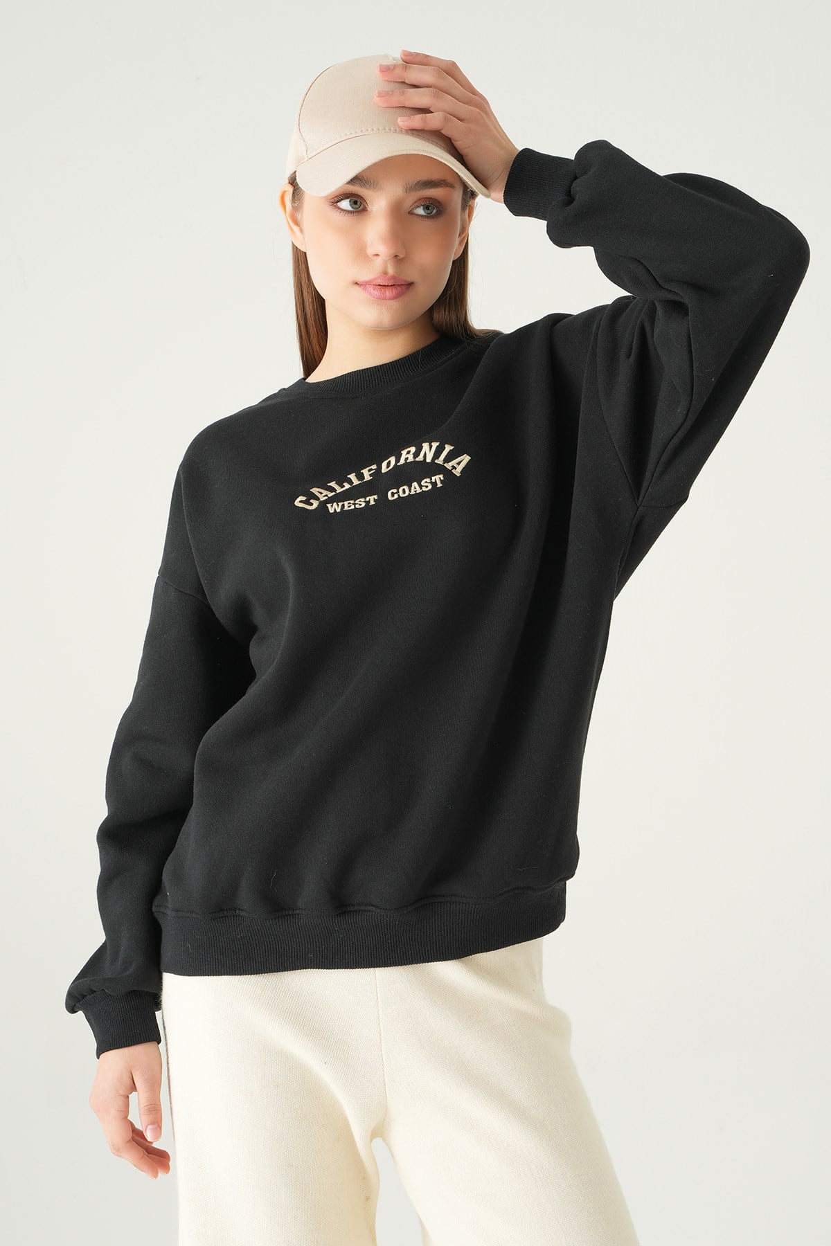 Siyah California Baskılı Sweat 1403