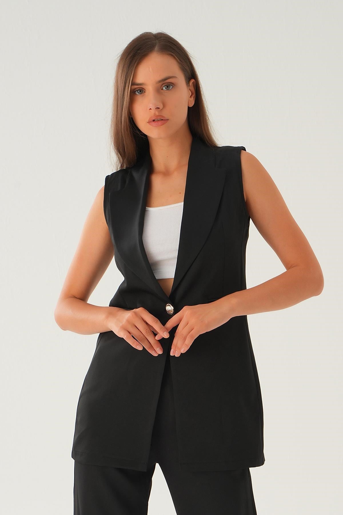 Siyah Cep Detay Pantolon Takım 6303