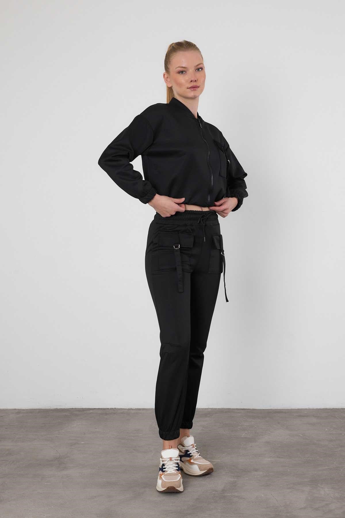 Siyah Cep Kapak Detay Dalgıç Takım 9161M