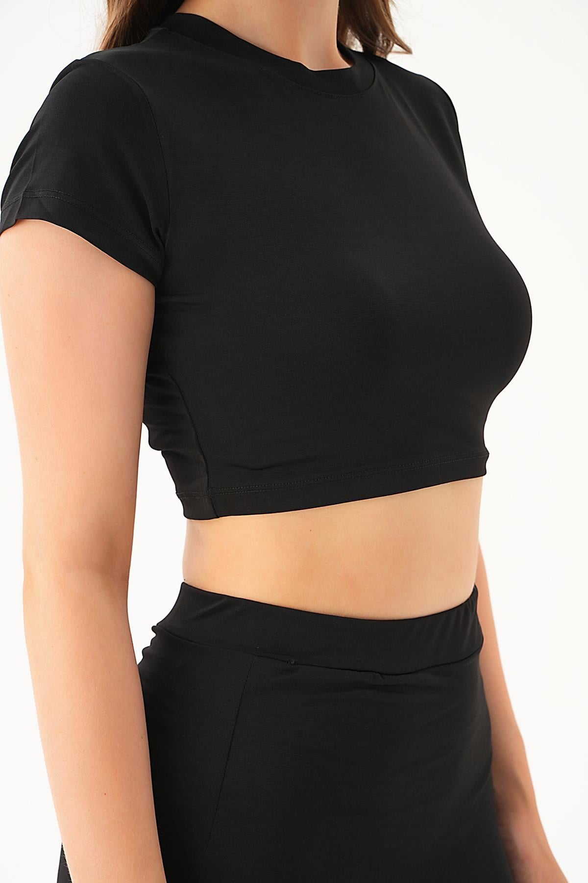 Siyah Crop Etek Takım 1005
