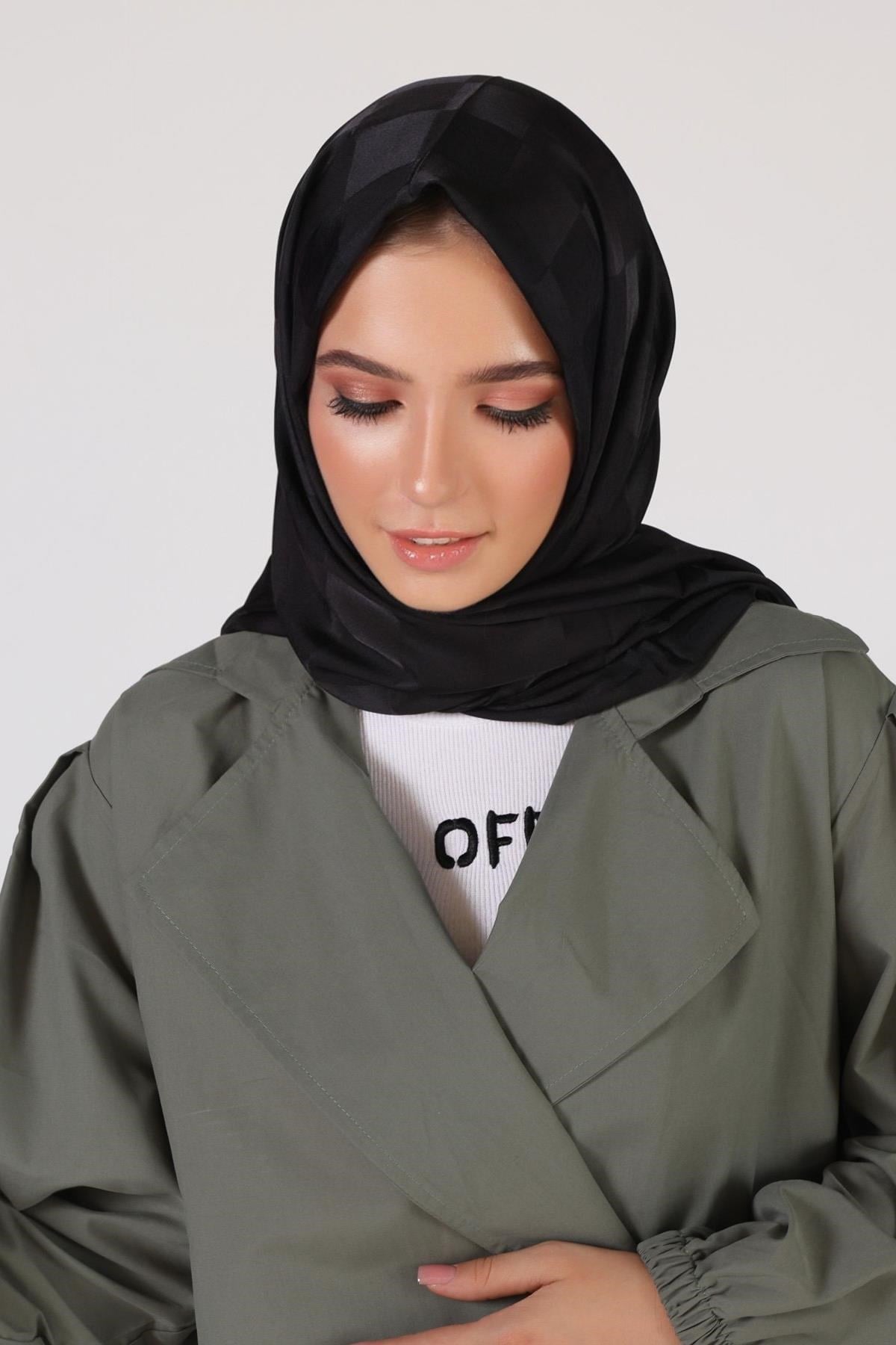 Siyah Dama Desen Şal 5664