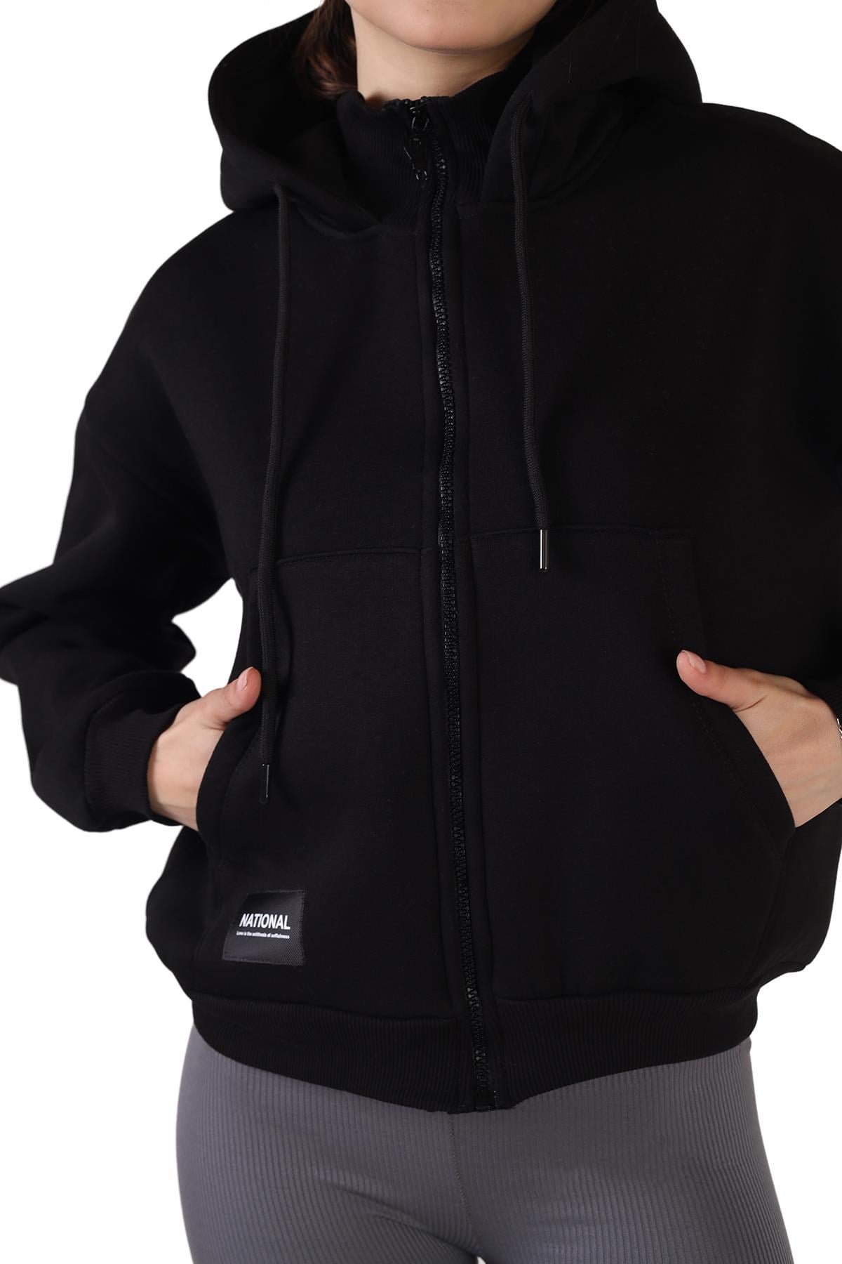 Siyah Fermuar Detay Sweat 9171M