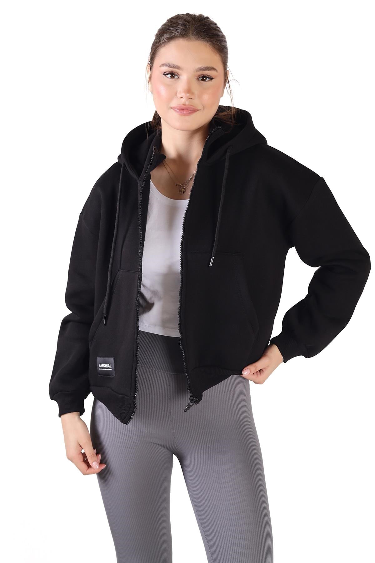 Siyah Fermuar Detay Sweat 9171M