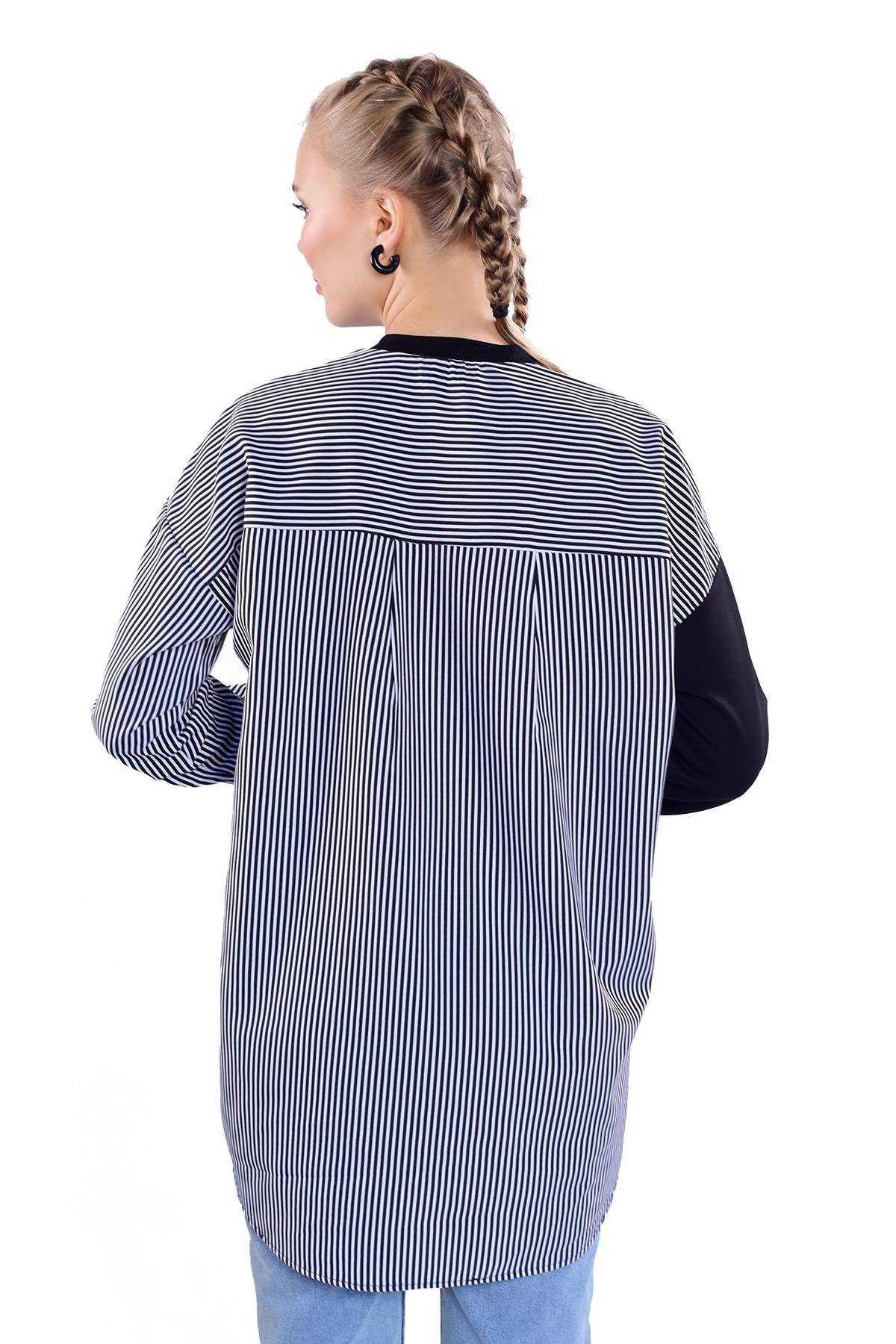 Siyah İki Renk Tunik 18638