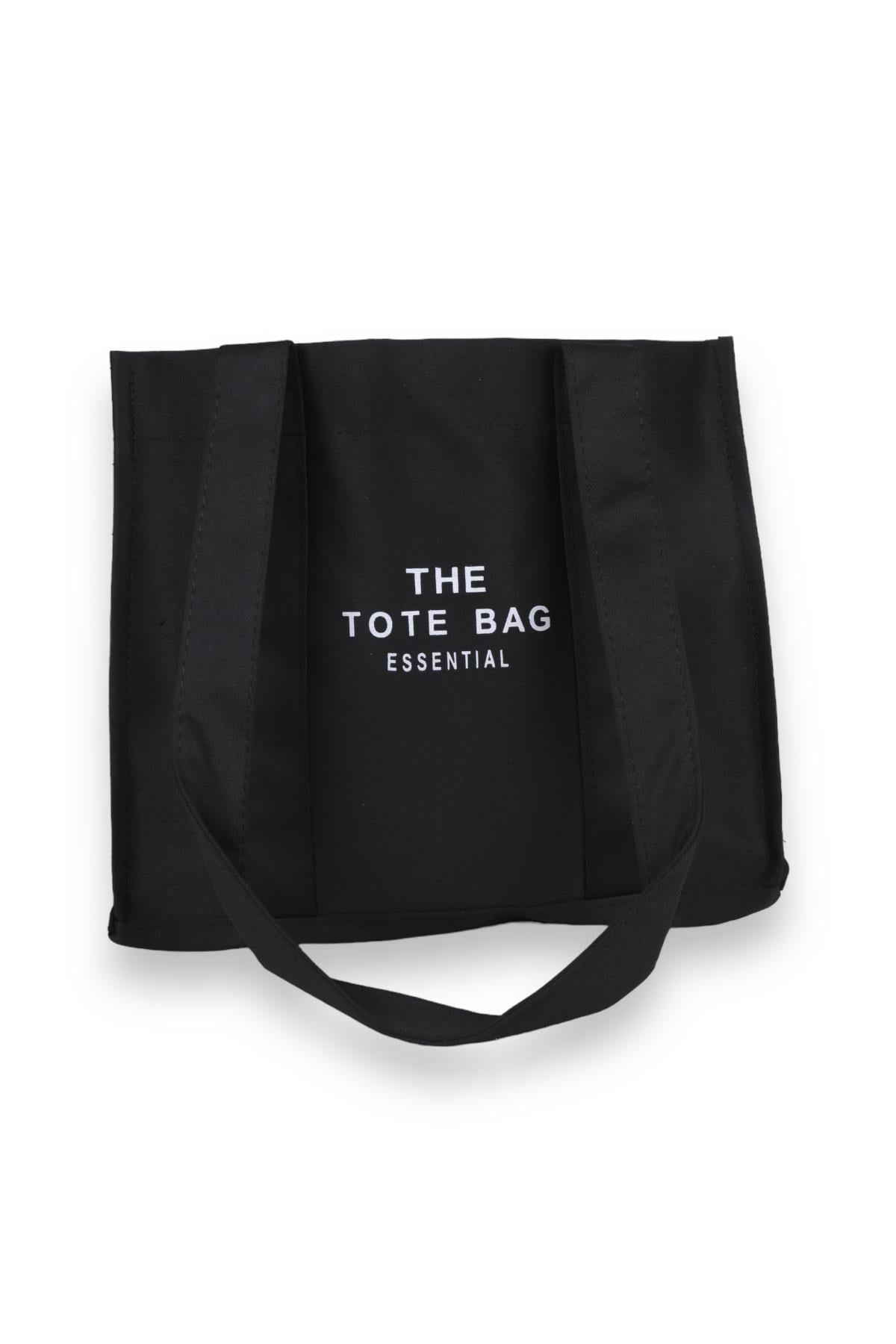 Siyah Kumaş Tote Çanta 9219