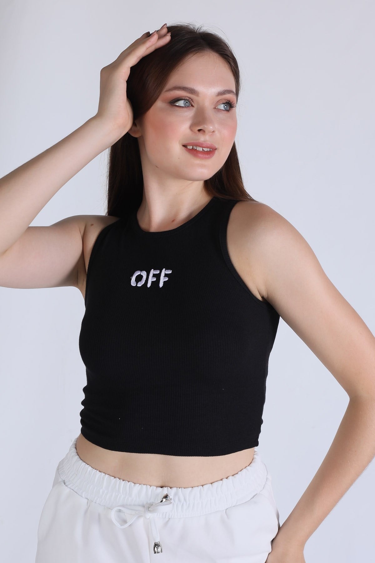 Siyah Off Nakış Detay Atlet 5283