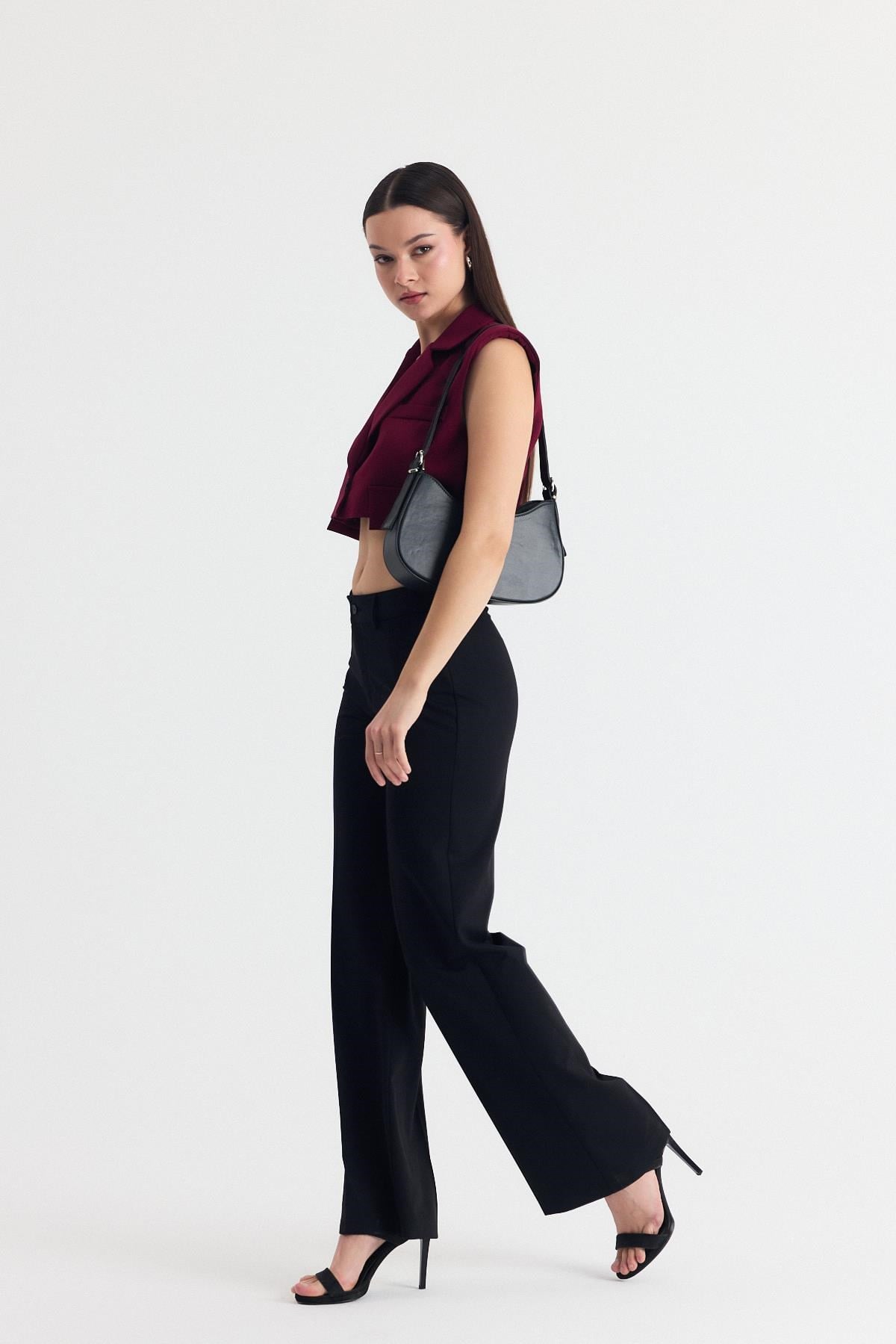 Siyah Oval Baget Çanta 3001