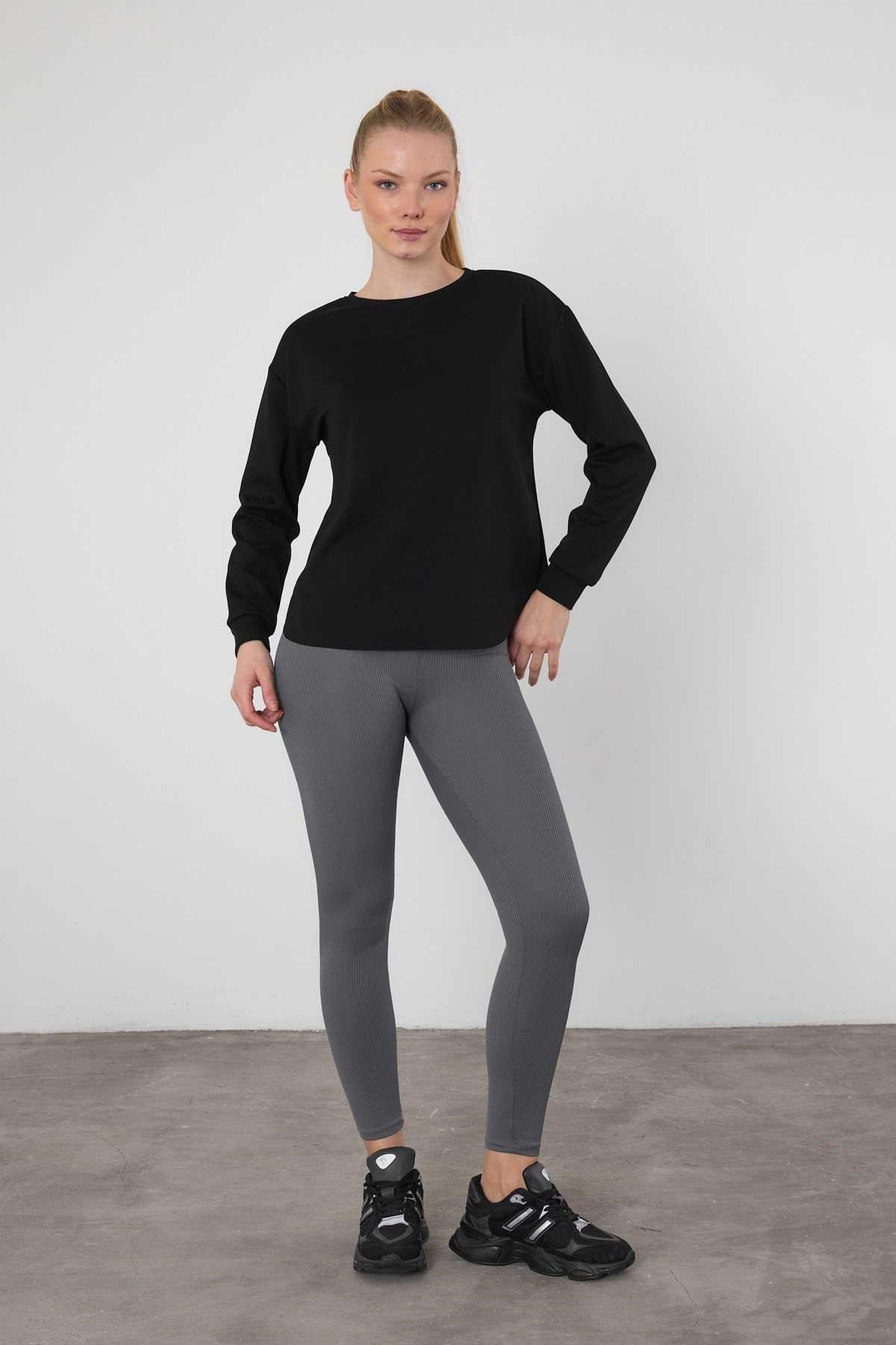 Siyah Oval Kesim Oysho Sweat 3007