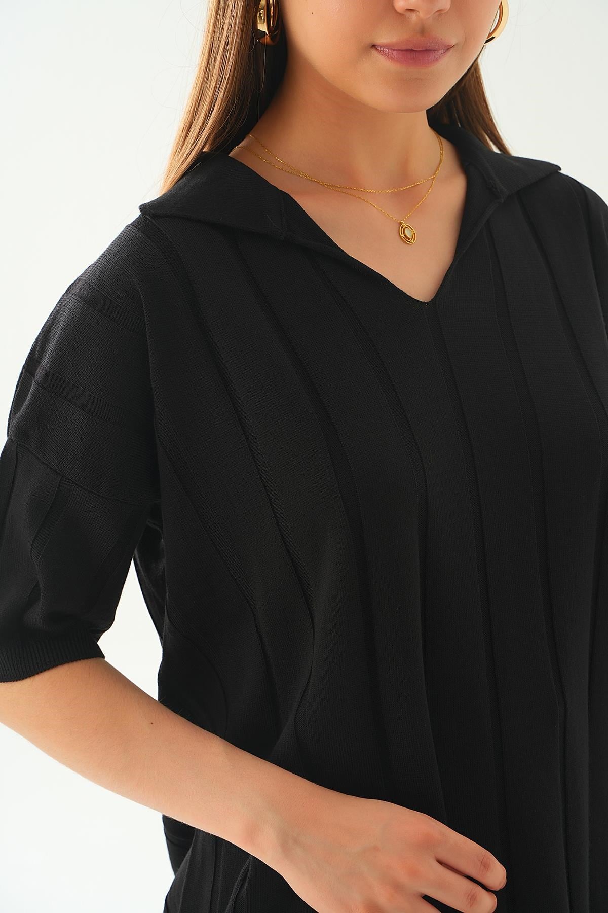 Siyah Polo Yaka Pantolon Takım 7743