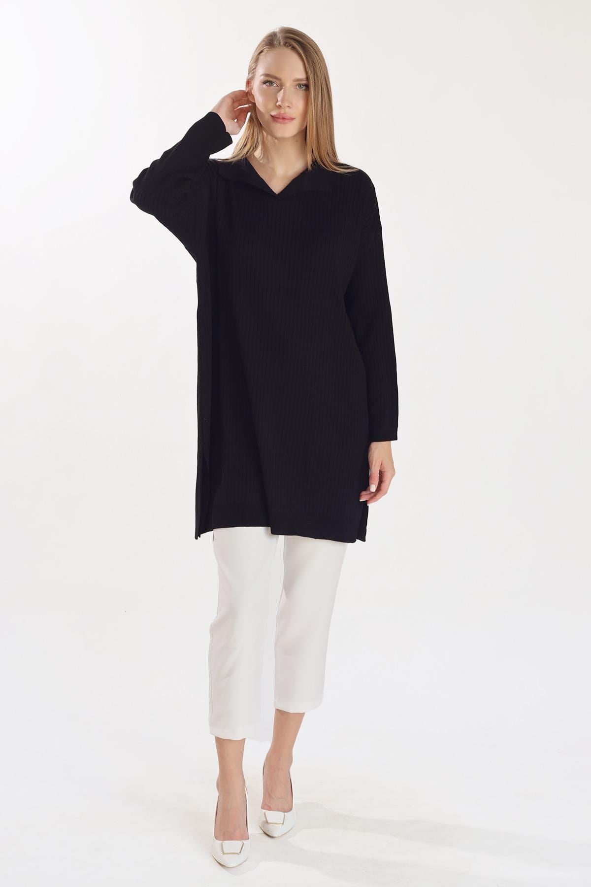 Siyah Polo Yaka Tunik 5410