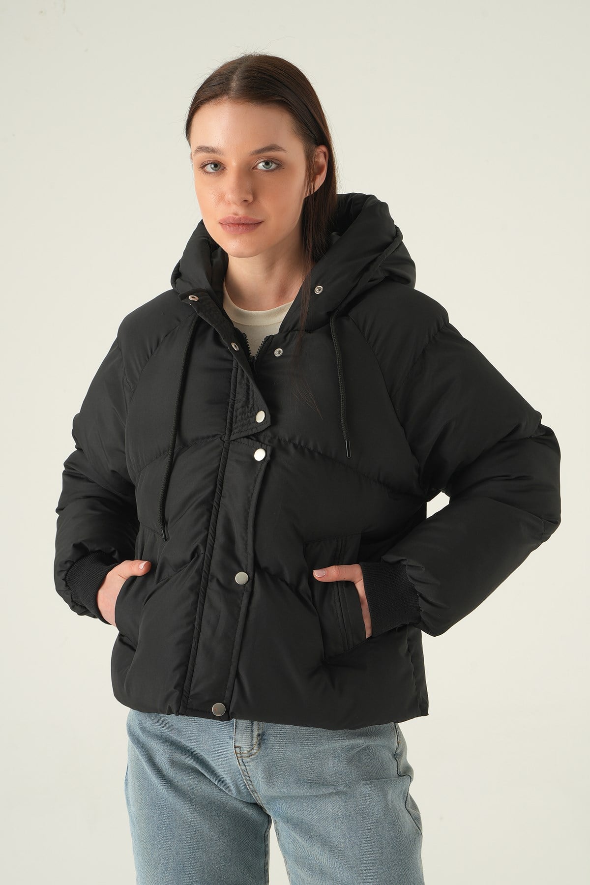 Siyah Ribanalı Mont 3503