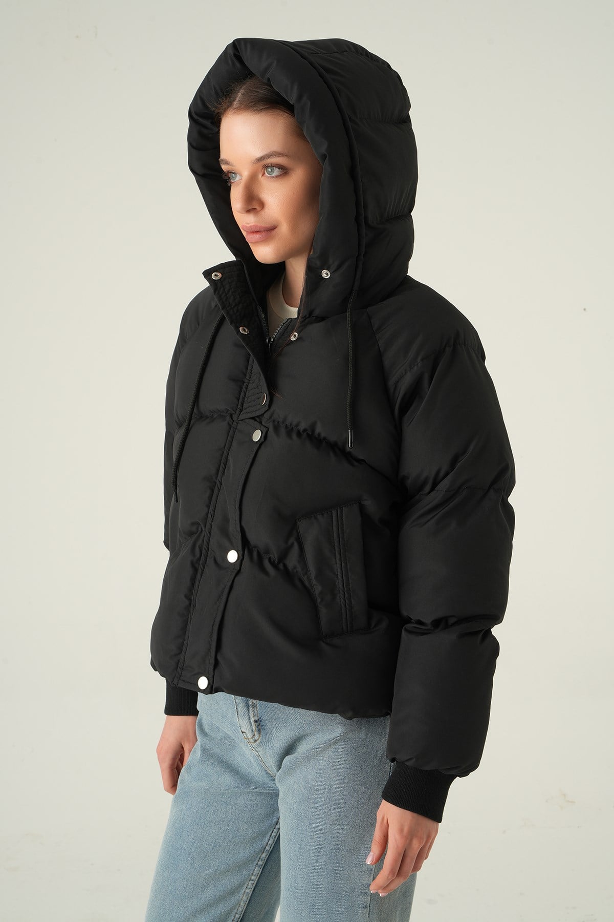 Siyah Ribanalı Mont 3503